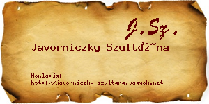 Javorniczky Szultána névjegykártya
